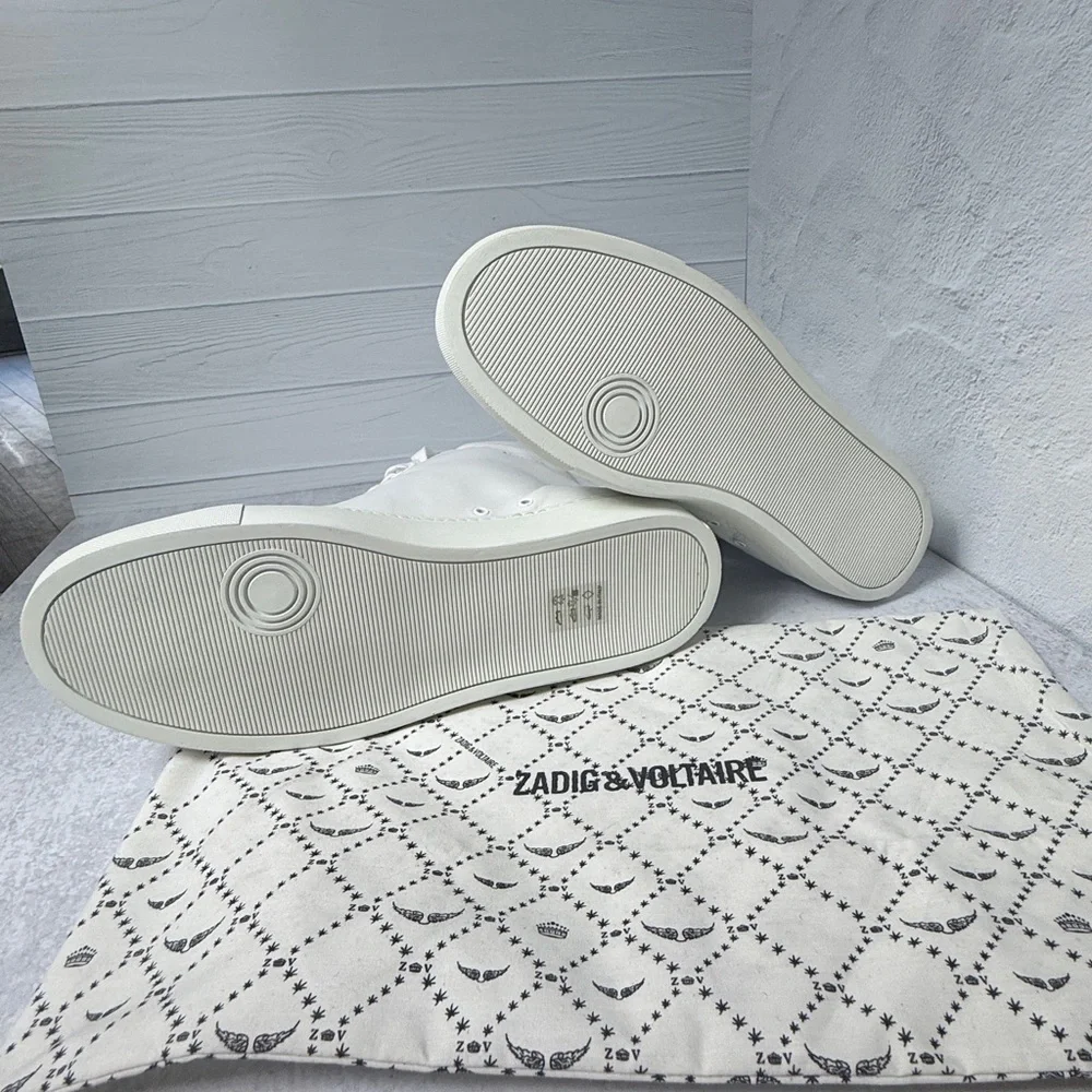 Zadig & Voltaire‎ Men’s Sneakers White Leather High-Top Size FR 43 (US 10)